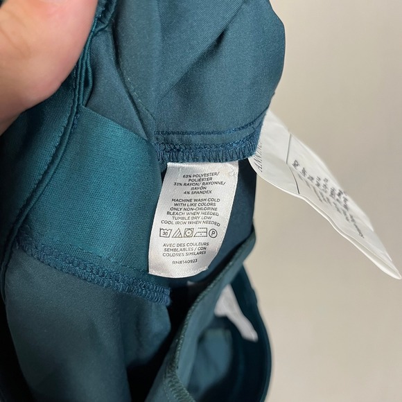 LOFT High Rise Satin‎ Feel Cargo Ankle Pants Trousers Teal Green - Size 8 - Picture 6 of 9